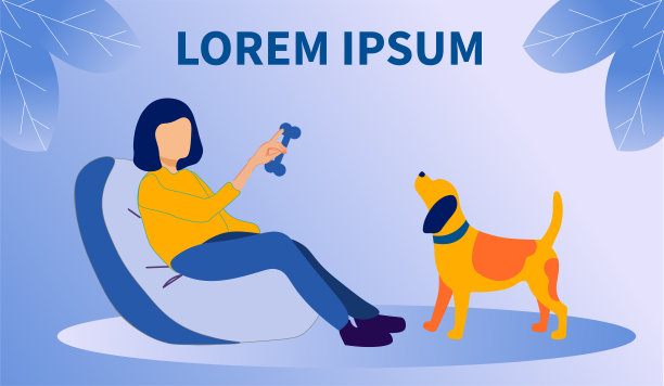 女人玩小狗狗刻字海报图片下载