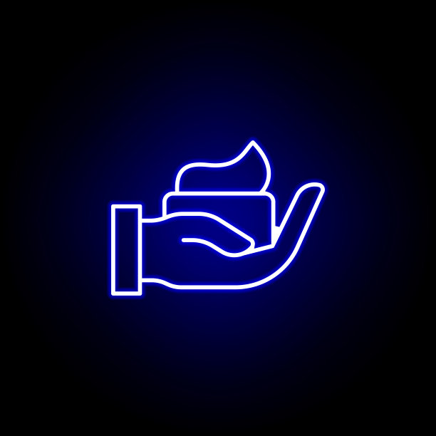 霓虹图标奶油线。美丽的元素和化妆品插图图标。符号和符号可以用于网页，标志，手机应用程序，UI，用户体验图片下载