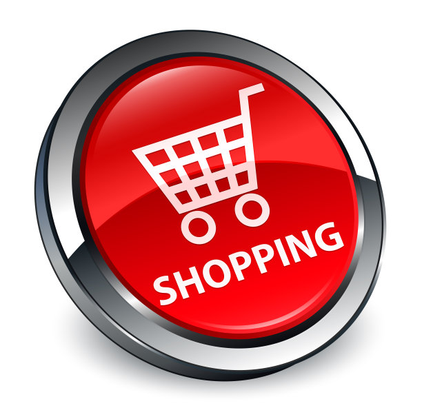 购物3d红色圆形按钮图片下载