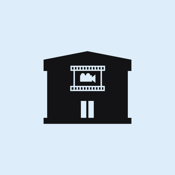 影院建筑平面图标。建筑元素插图图标。标志，符号可以用于web，标志，移动应用程序，UI, UX的天空背景图片下载