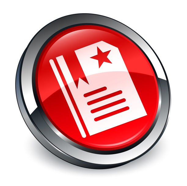 书签图标3d红色圆形按钮图片下载
