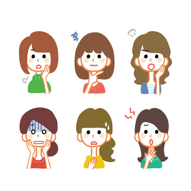 多种女性面部表情的变化说明图片下载