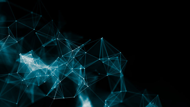 计算机几何数字连接结构。商业智能技术背景。二进制代码算法深度学习。抽象的3 d渲染。人工智能图片下载