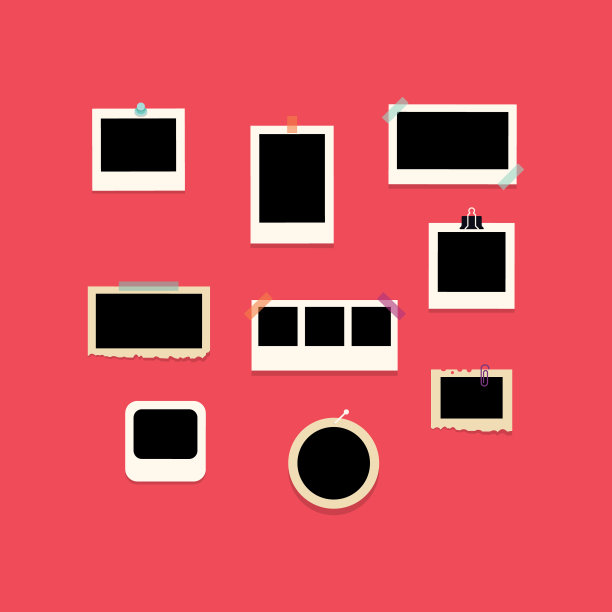 复古相框模板为您的照片。装饰矢量模板图片和画框的卡通风格。图片下载