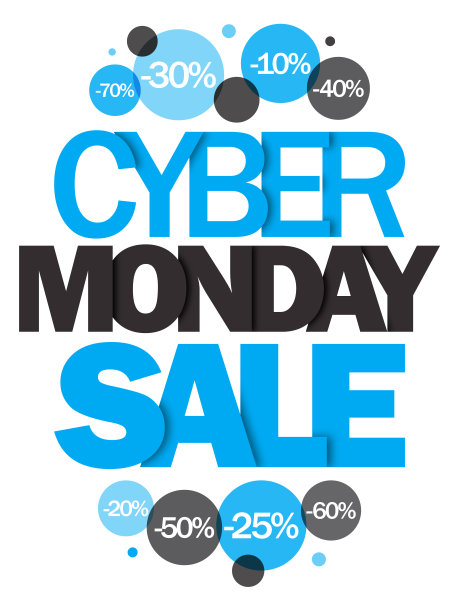 网络星期一销售矢量印刷横幅图片下载