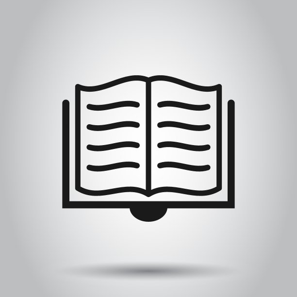 打开书图标在平面风格。文献矢量插图上孤立的背景。图书馆业务概念。图片下载