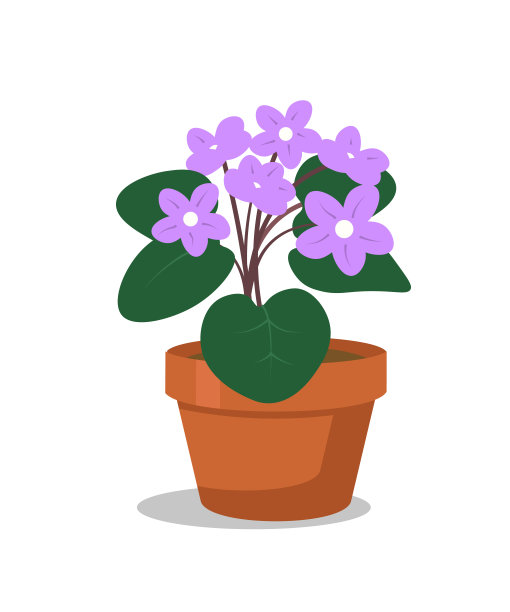 室内植物平面矢量插图图片下载