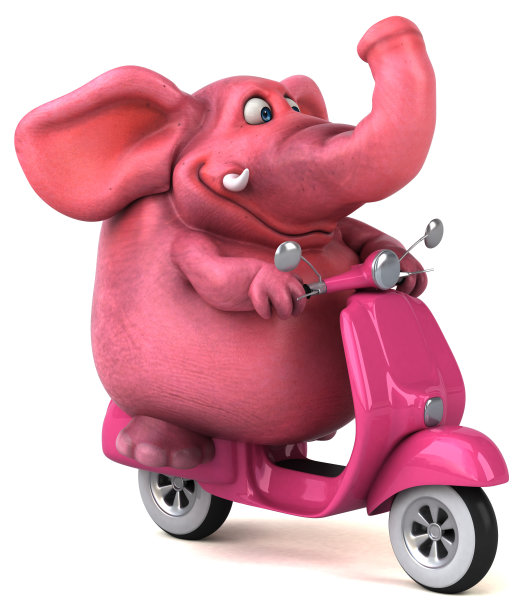 有趣的大象- 3D插图图片下载