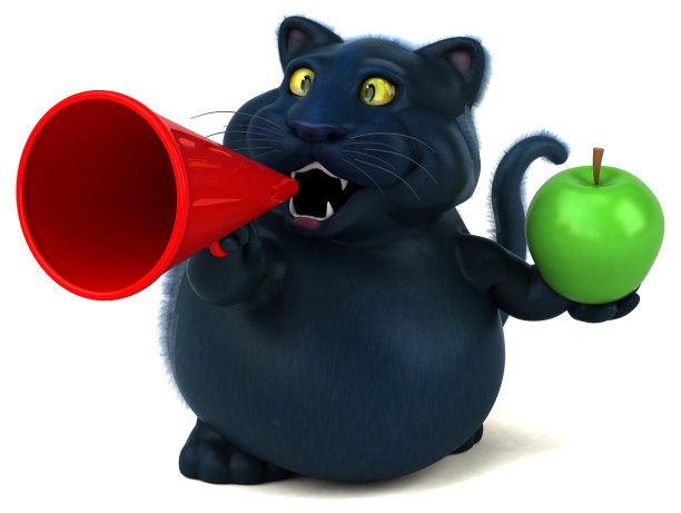 有趣的猫- 3D插图图片下载