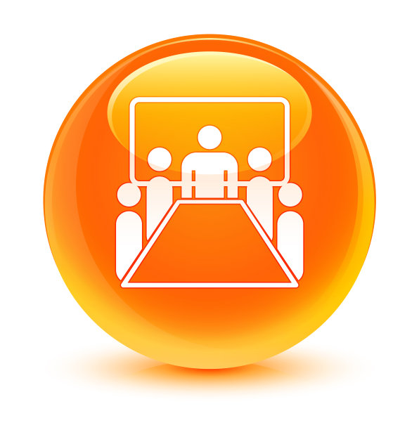 会议室图标为玻璃橙色圆形按钮图片下载