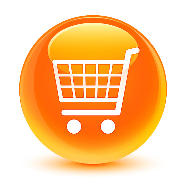 电子商务图标玻璃橙色圆形按钮图片下载