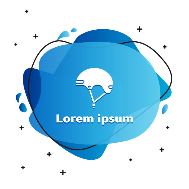 白色头盔图标孤立在白色背景。极限运动。运动设备。带有液体形状的抽象横幅。矢量图图片下载