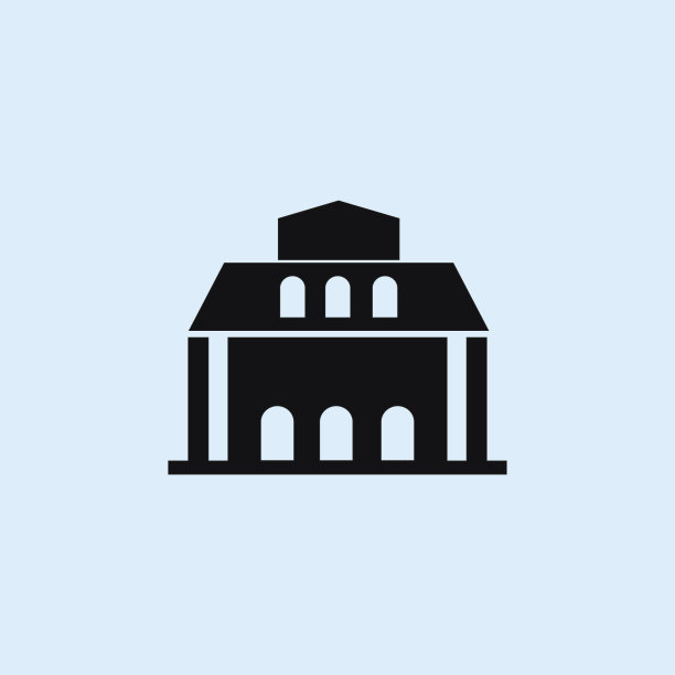 图书馆建筑平面图标。建筑元素插图图标。标志，符号可以用于web，标志，移动应用程序，UI, UX的天空背景图片下载