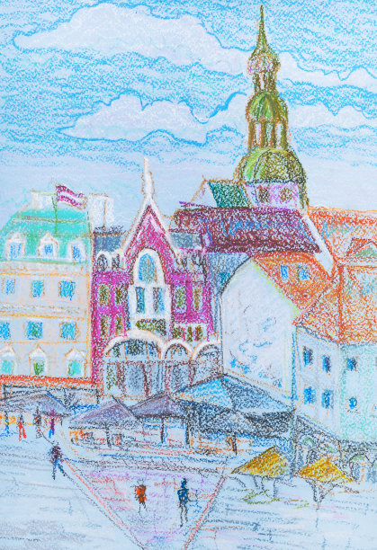 里加古老的中心图片下载