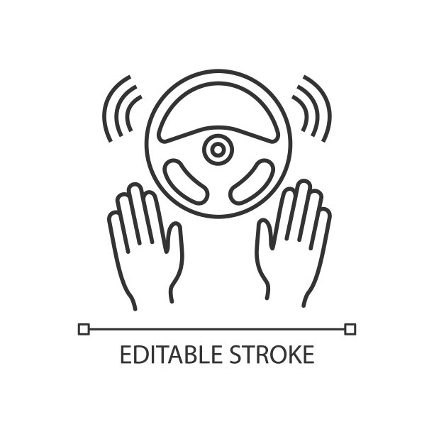 全自动线性图标自动驾驶汽车图片下载