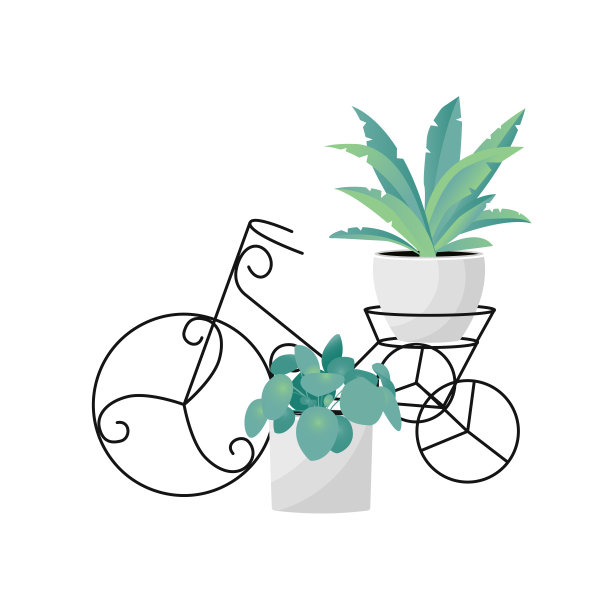独立花园装饰矢量插画图片下载