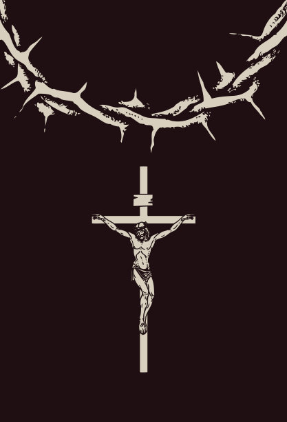 耶稣基督被钉十字架，戴荆棘冠冕图片下载