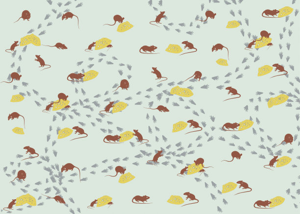 老鼠和奶酪图案，新年背景图片下载