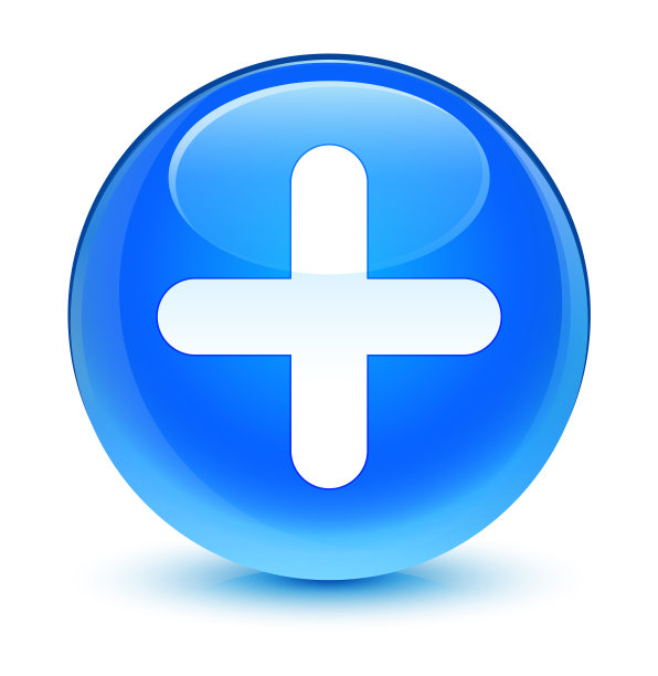 加上图标玻璃青蓝圆形按钮图片下载