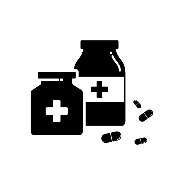 两个瓶子药丸图标的元素设计图片下载