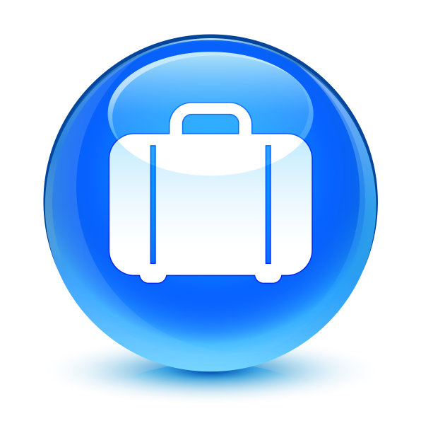 包图标玻璃蓝圆形按钮图片下载