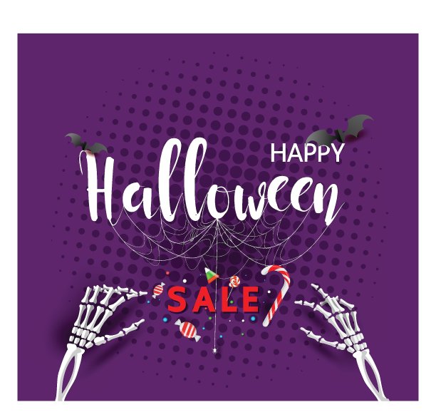 万圣节有快乐和快乐的南瓜笑派对糖果trick or treat派对装饰，邀请卡假期月亮，蝙蝠，卡通图片下载