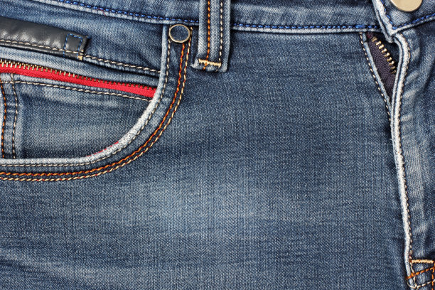 织物的背景。织物织物表面的俯视图。衣服特写。抽象的照片。牛仔裤图片下载