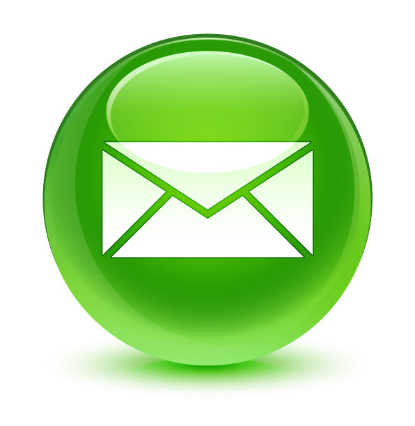 电子邮件图标玻璃绿色圆形按钮图片下载