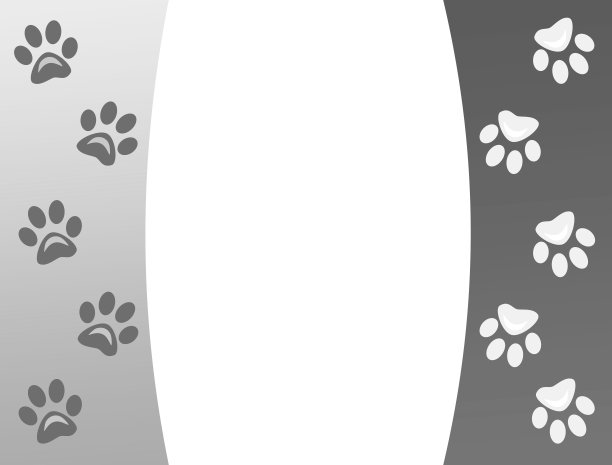 动物爪印黑白框架图片下载