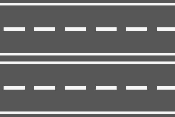 有两条车道的汽车道。图片下载