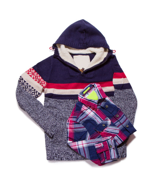 男人冬天的衣服孤立在白色的背景图片下载