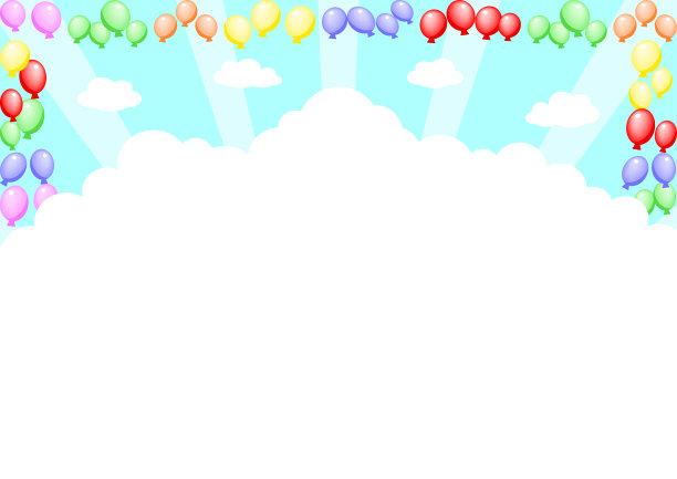 彩色的气球在天空和复制空间的云图片下载