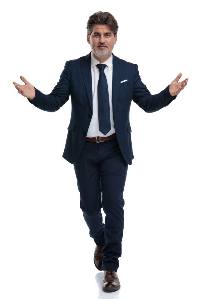 乐观的商人上前欢迎图片下载