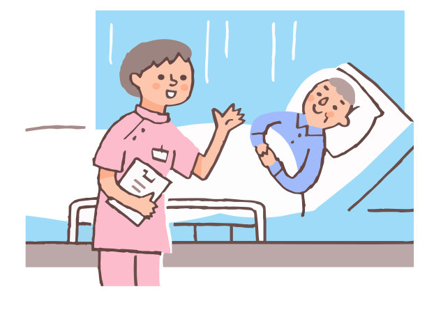 护士说话，病人在床上素材图片