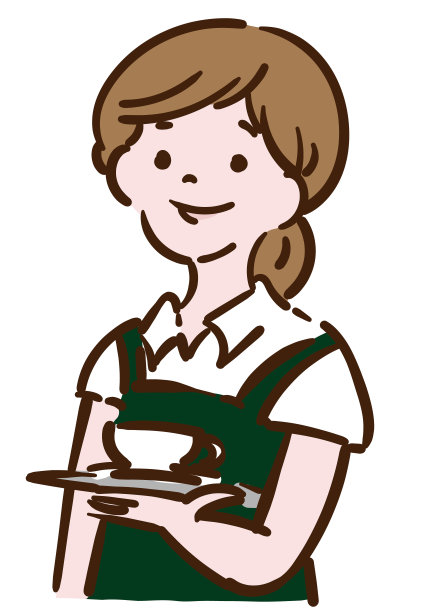 咖啡馆的女服务员端着咖啡图片下载