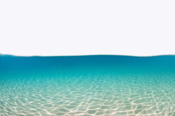 水下沙子与光波分割视图一半以上和水下表面图片下载