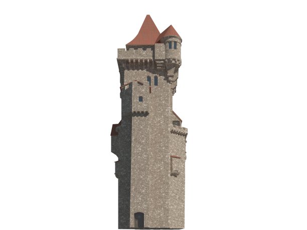 童话城堡孤立的白色背景3D插图图片下载