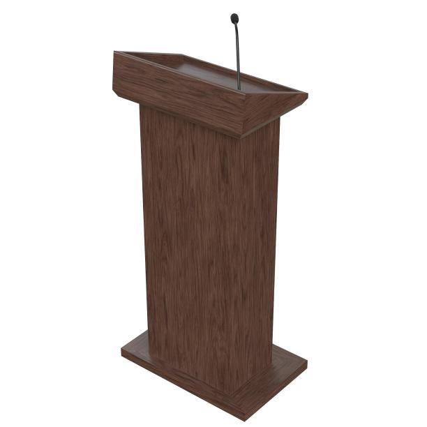 带麦克风的木制讲台图片下载