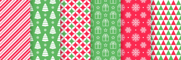 圣诞节无缝模式。矢量插图。节日的包装纸。图片下载