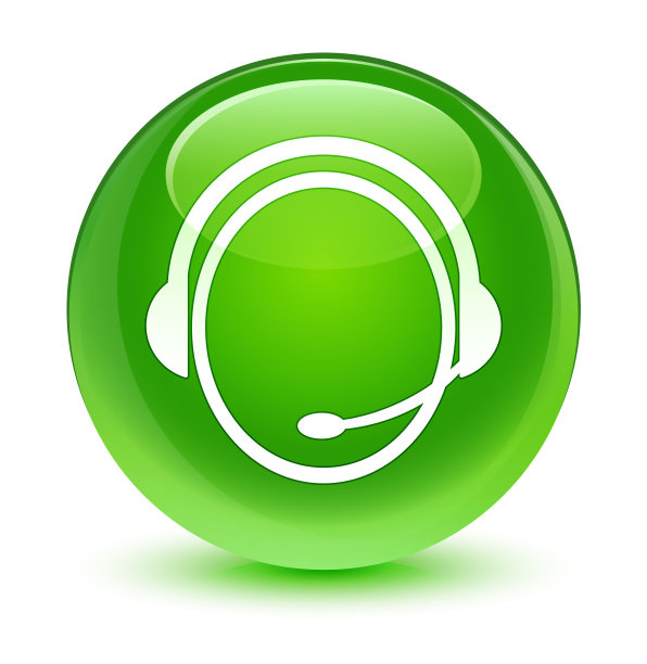 客服图标为玻璃绿色圆形按钮图片下载