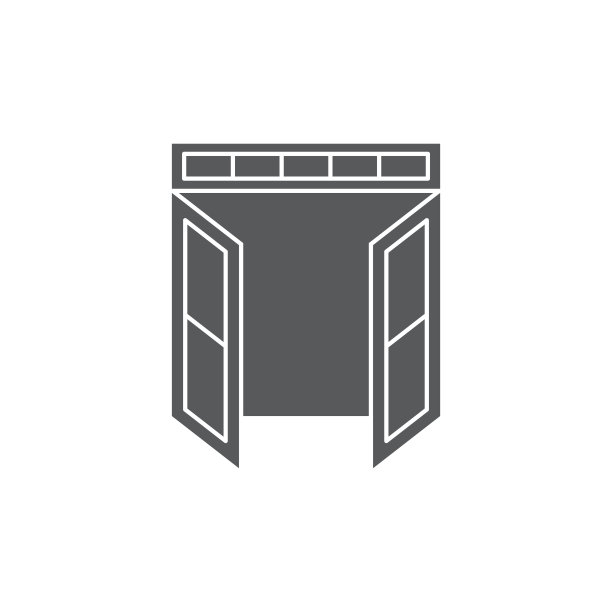 打开双门矢量图标符号孤立在白色背景图片下载