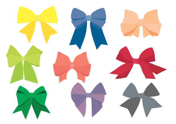 弓彩色设计和彩色的弓彩色的白色背景插图矢量图片下载