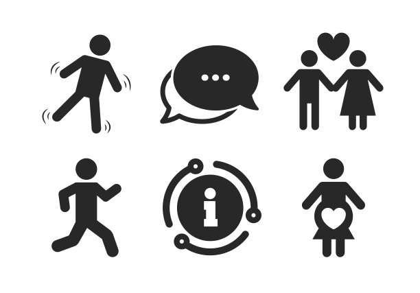 女性怀孕图标。人体运行的象征。向量图片下载