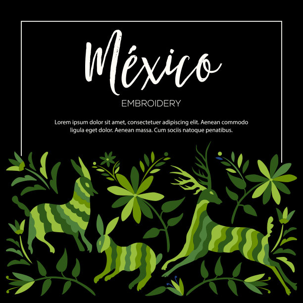 墨西哥刺绣风格构成图片下载