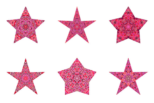 多边形抽象几何瓷砖马赛克星符号集图片下载