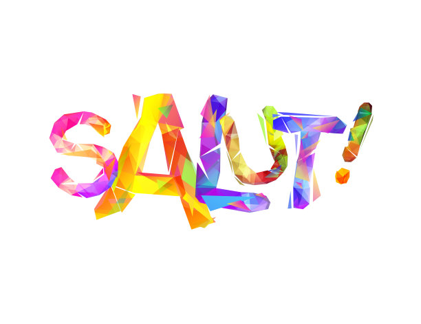 你好。你好在法国。矢量三角形的词图片下载