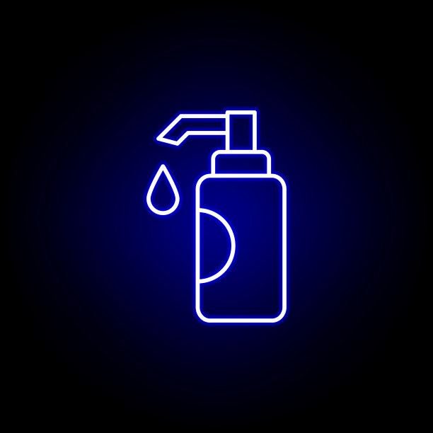 肥皂线霓虹图标。美丽的元素和化妆品插图图标。符号和符号可以用于网页，标志，手机应用程序，UI，用户体验图片下载