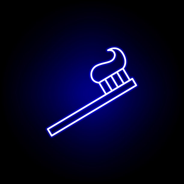 牙刷线霓虹图标。美丽的元素和化妆品插图图标。符号和符号可以用于网页，标志，手机应用程序，UI，用户体验图片下载