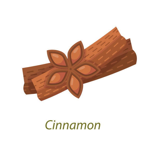 肉桂棒孤立在白色背景逼真的八角星。图片下载
