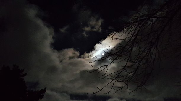 多云的满月图片下载